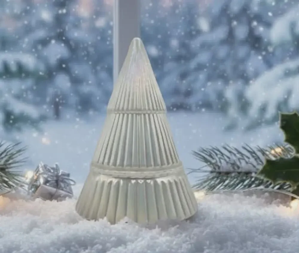 NEW! Winter Wonderland White Glass Tree Christmas Candle Holiday Tabletop Decor